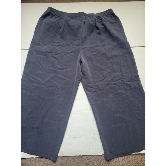 Pure Jill Blue Sand Washed Elastic Waist Cropped Wide Leg Size L Lagenlook - Picture 7 of 8